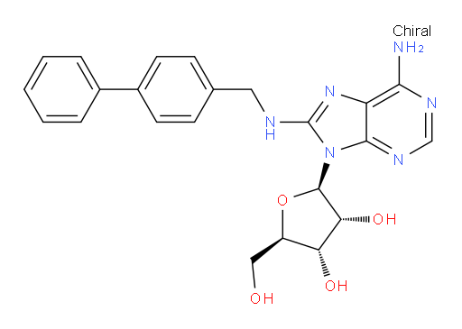 (2R,3R,4S,5R)-2-{6-amino-8-[({[1,1'-biphenyl]-4-yl}methyl)amino]-9H-purin-9-yl}-5-(hydroxymethyl)oxolane-3,4-diol