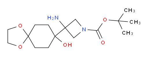 tert-butyl 3-amino-3-{8-hydroxy-1,4-dioxaspiro[4.5]decan-8-yl}azetidine-1-carboxylate