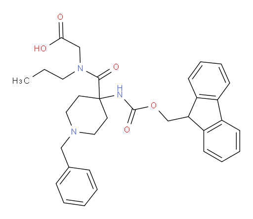 2-{1-[1-benzyl-4-({[(9H-fluoren-9-yl)methoxy]carbonyl}amino)piperidin-4-yl]-N-propylformamido}acetic acid
