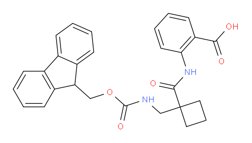 2-{1-[({[(9H-fluoren-9-yl)methoxy]carbonyl}amino)methyl]cyclobutaneamido}benzoic acid