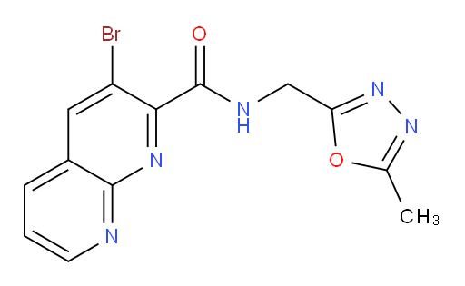 3-bromo-N-((5-methyl-1,3,4-oxadiazol-2-yl)methyl)-1,8-naphthyridine-2-carboxamide