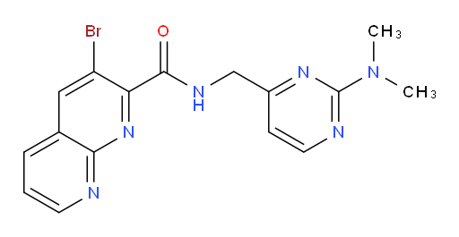 3-bromo-N-((2-(dimethylamino)pyrimidin-4-yl)methyl)-1,8-naphthyridine-2-carboxamide