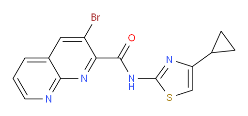 3-bromo-N-(4-cyclopropylthiazol-2-yl)-1,8-naphthyridine-2-carboxamide