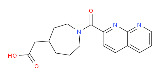 2-(1-(1,8-naphthyridine-2-carbonyl)azepan-4-yl)acetic acid