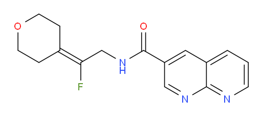 N-(2-(dihydro-2H-pyran-4(3H)-ylidene)-2-fluoroethyl)-1,8-naphthyridine-3-carboxamide