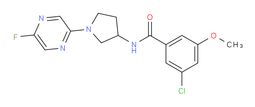 3-chloro-N-(1-(5-fluoropyrazin-2-yl)pyrrolidin-3-yl)-5-methoxybenzamide