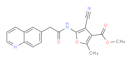 methyl 4-cyano-2-methyl-5-(2-(quinolin-6-yl)acetamido)furan-3-carboxylate