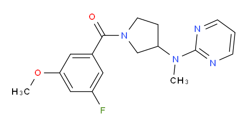 (3-fluoro-5-methoxyphenyl)(3-(methyl(pyrimidin-2-yl)amino)pyrrolidin-1-yl)methanone