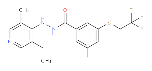 N'-(3-ethyl-5-methylpyridin-4-yl)-3-iodo-5-((2,2,2-trifluoroethyl)thio)benzohydrazide