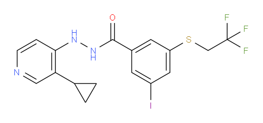 N'-(3-cyclopropylpyridin-4-yl)-3-iodo-5-((2,2,2-trifluoroethyl)thio)benzohydrazide