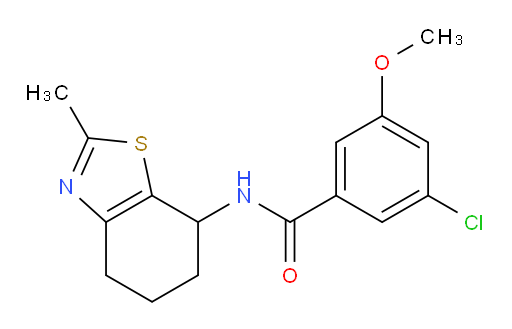 3-chloro-5-methoxy-N-(2-methyl-4,5,6,7-tetrahydrobenzo[d]thiazol-7-yl)benzamide