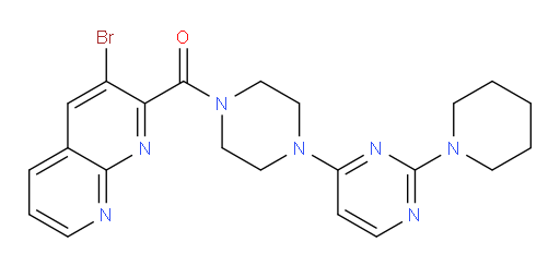(3-bromo-1,8-naphthyridin-2-yl)(4-(2-(piperidin-1-yl)pyrimidin-4-yl)piperazin-1-yl)methanone