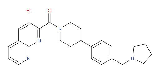 (3-bromo-1,8-naphthyridin-2-yl)(4-(4-(pyrrolidin-1-ylmethyl)phenyl)piperidin-1-yl)methanone