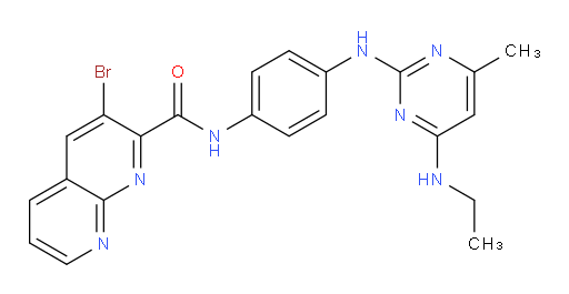 3-bromo-N-(4-((4-(ethylamino)-6-methylpyrimidin-2-yl)amino)phenyl)-1,8-naphthyridine-2-carboxamide