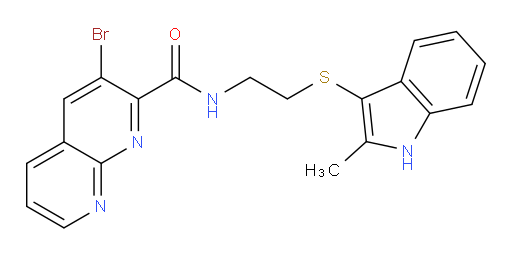 3-bromo-N-(2-((2-methyl-1H-indol-3-yl)thio)ethyl)-1,8-naphthyridine-2-carboxamide