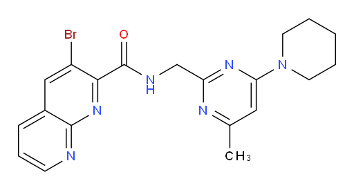 3-bromo-N-((4-methyl-6-(piperidin-1-yl)pyrimidin-2-yl)methyl)-1,8-naphthyridine-2-carboxamide