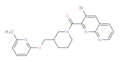 (3-bromo-1,8-naphthyridin-2-yl)(3-(((6-methylpyridin-2-yl)oxy)methyl)piperidin-1-yl)methanone