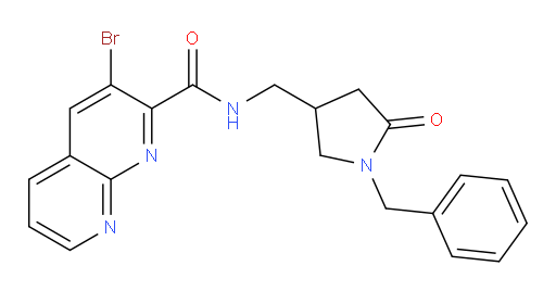 N-((1-benzyl-5-oxopyrrolidin-3-yl)methyl)-3-bromo-1,8-naphthyridine-2-carboxamide