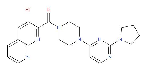 (3-bromo-1,8-naphthyridin-2-yl)(4-(2-(pyrrolidin-1-yl)pyrimidin-4-yl)piperazin-1-yl)methanone