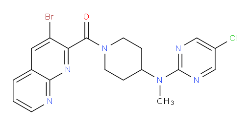 (3-bromo-1,8-naphthyridin-2-yl)(4-((5-chloropyrimidin-2-yl)(methyl)amino)piperidin-1-yl)methanone