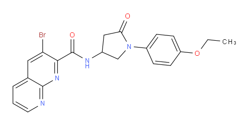 3-bromo-N-(1-(4-ethoxyphenyl)-5-oxopyrrolidin-3-yl)-1,8-naphthyridine-2-carboxamide