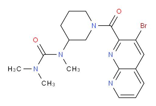 1-(1-(3-bromo-1,8-naphthyridine-2-carbonyl)piperidin-3-yl)-1,3,3-trimethylurea