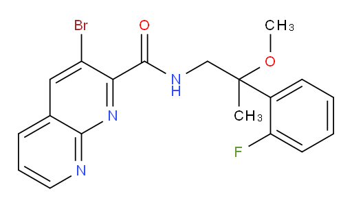 3-bromo-N-(2-(2-fluorophenyl)-2-methoxypropyl)-1,8-naphthyridine-2-carboxamide