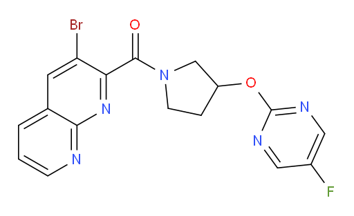 (3-bromo-1,8-naphthyridin-2-yl)(3-((5-fluoropyrimidin-2-yl)oxy)pyrrolidin-1-yl)methanone