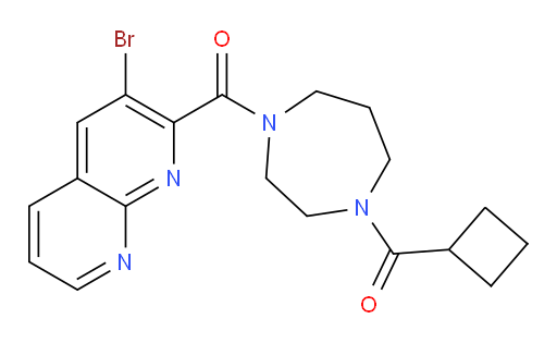 (3-bromo-1,8-naphthyridin-2-yl)(4-(cyclobutanecarbonyl)-1,4-diazepan-1-yl)methanone