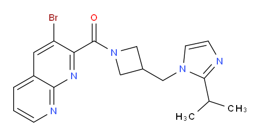 (3-bromo-1,8-naphthyridin-2-yl)(3-((2-isopropyl-1H-imidazol-1-yl)methyl)azetidin-1-yl)methanone
