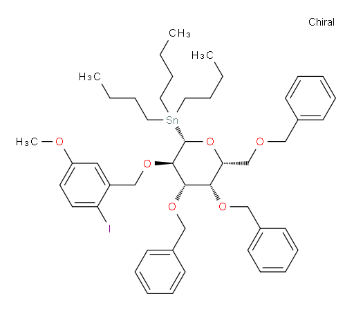 ((2S,3R,4S,5S,6R)-4,5-bis(benzyloxy)-6-((benzyloxy)methyl)-3-((2-iodo-5-methoxybenzyl)oxy)tetrahydro-2H-pyran-2-yl)tributylstannane