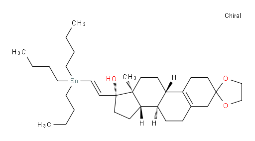 (8R,9S,13S,14S,17R)-13-methyl-17-((E)-2-(tributylstannyl)vinyl)-1,2,4,6,7,8,9,11,12,13,14,15,16,17-tetradecahydrospiro[cyclopenta[a]phenanthrene-3,2'-[1,3]dioxolan]-17-ol