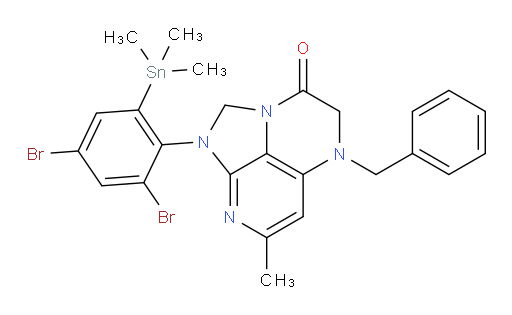 5-benzyl-1-(2,4-dibromo-6-(trimethylstannyl)phenyl)-7-methyl-4,5-dihydro-1H-1,2a,5,8-tetraazaacenaphthylen-3(2H)-one