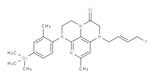 (E)-1-(4-fluorobut-2-en-1-yl)-8-methyl-6-(2-methyl-4-(trimethylstannyl)phenyl)-1,2,5,6-tetrahydro-1,3a,6,7-tetraazaphenalen-3(4H)-one
