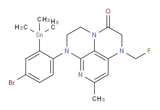 6-(4-bromo-2-(trimethylstannyl)phenyl)-1-(fluoromethyl)-8-methyl-1,2,5,6-tetrahydro-1,3a,6,7-tetraazaphenalen-3(4H)-one