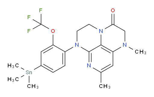 1,8-dimethyl-6-(2-(trifluoromethoxy)-4-(trimethylstannyl)phenyl)-1,2,5,6-tetrahydro-1,3a,6,7-tetraazaphenalen-3(4H)-one