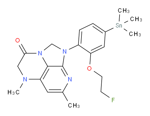 1-(2-(2-fluoroethoxy)-4-(trimethylstannyl)phenyl)-5,7-dimethyl-4,5-dihydro-1H-1,2a,5,8-tetraazaacenaphthylen-3(2H)-one