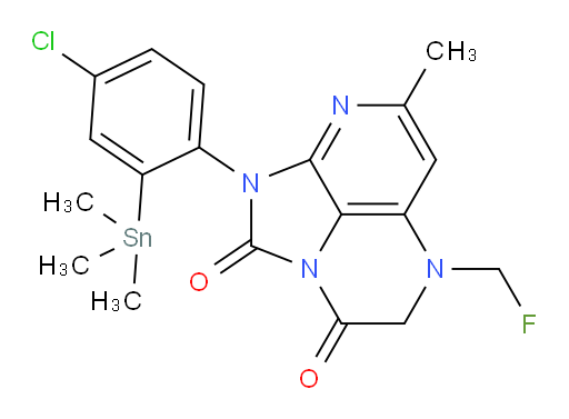 1-(4-chloro-2-(trimethylstannyl)phenyl)-5-(fluoromethyl)-7-methyl-4,5-dihydro-1H-1,2a,5,8-tetraazaacenaphthylene-2,3-dione