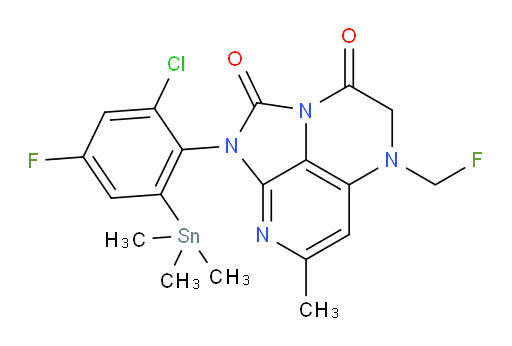 1-(2-chloro-4-fluoro-6-(trimethylstannyl)phenyl)-5-(fluoromethyl)-7-methyl-4,5-dihydro-1H-1,2a,5,8-tetraazaacenaphthylene-2,3-dione