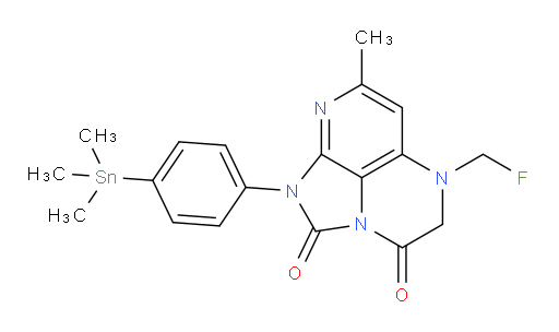 5-(fluoromethyl)-7-methyl-1-(4-(trimethylstannyl)phenyl)-4,5-dihydro-1H-1,2a,5,8-tetraazaacenaphthylene-2,3-dione