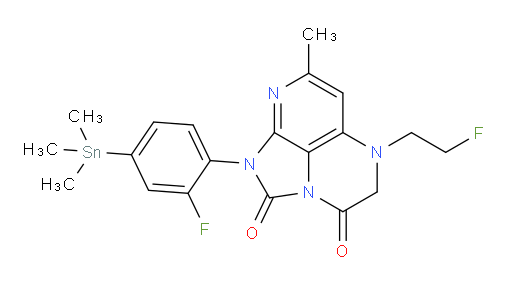 1-(2-fluoro-4-(trimethylstannyl)phenyl)-5-(2-fluoroethyl)-7-methyl-4,5-dihydro-1H-1,2a,5,8-tetraazaacenaphthylene-2,3-dione