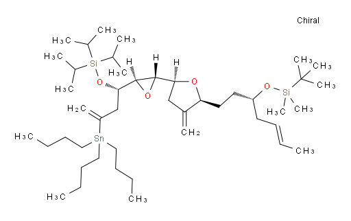 tert-butyldimethyl(((S,E)-1-((2S,5S)-3-methylene-5-((2S,3R)-3-((S)-3-(tributylstannyl)-1-((triisopropylsilyl)oxy)but-3-en-1-yl)oxiran-2-yl)tetrahydrofuran-2-yl)hept-5-en-3-yl)oxy)silane