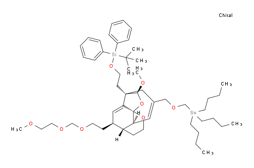 tert-butyl(2-((4R,4aR,8S,9S,10aS,13R)-9-methoxy-13-(2-((2-methoxyethoxy)methoxy)ethyl)-6-(((tributylstannyl)methoxy)methyl)-3,4,4a,7,8,9-hexahydro-2H-8,10a,4-(epiprop[1]ene[1,1,3]triyl)pyrano[2,3-b]oxocin-8-yl)ethoxy)diphenylsilane