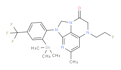 5-(2-fluoroethyl)-7-methyl-1-(4-(trifluoromethyl)-2-(trimethylstannyl)phenyl)-4,5-dihydro-1H-1,2a,5,8-tetraazaacenaphthylen-3(2H)-one
