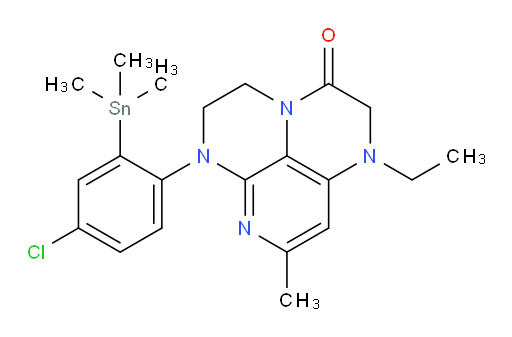 6-(4-chloro-2-(trimethylstannyl)phenyl)-1-ethyl-8-methyl-1,2,5,6-tetrahydro-1,3a,6,7-tetraazaphenalen-3(4H)-one