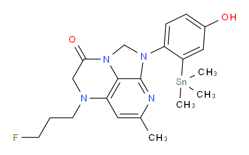 5-(3-fluoropropyl)-1-(4-hydroxy-2-(trimethylstannyl)phenyl)-7-methyl-4,5-dihydro-1H-1,2a,5,8-tetraazaacenaphthylen-3(2H)-one