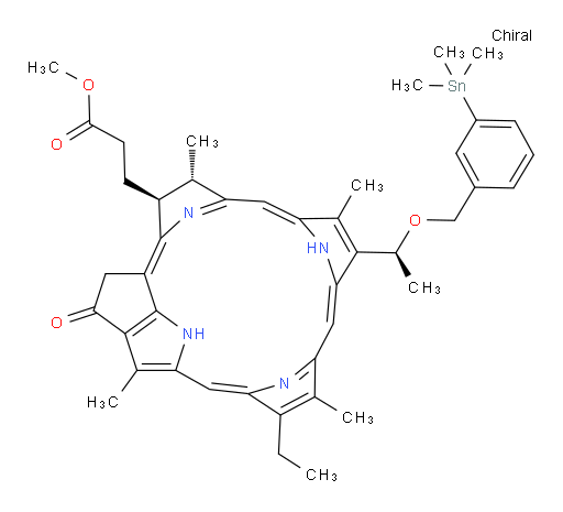 Methyl (3S,4S)-14-ethyl-4,8,13,18-tetramethyl-20-oxo-9-[(1S)-1-[[3-(trimethylstannyl)phenyl]methoxy]ethyl]-3-phorbinepropanoate