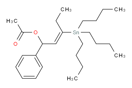 (E)-1-phenyl-3-(tributylstannyl)pent-2-en-1-yl acetate