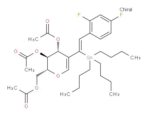 (2R,3S,4R)-2-(acetoxymethyl)-5-((Z)-2-(2,4-difluorophenyl)-1-(tributylstannyl)vinyl)-3,4-dihydro-2H-pyran-3,4-diyl diacetate