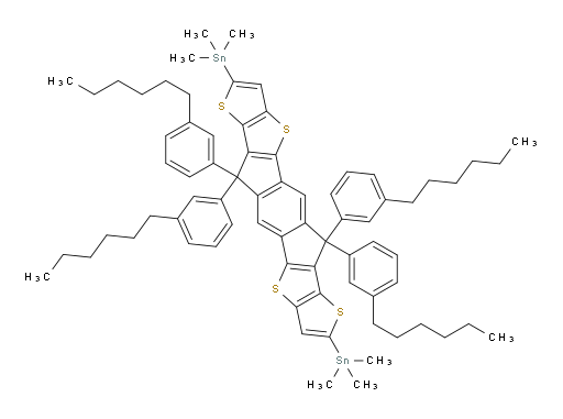 1,1′-[6,6,12,12-Tetrakis(3-hexylphenyl)-6,12-dihydrodithieno[2,3-d:2′,3′-d′]-s-indaceno[1,2-b:5,6-b′]dithiophene-2,8-diyl]bis[1,1,1-trimethylstannane]
